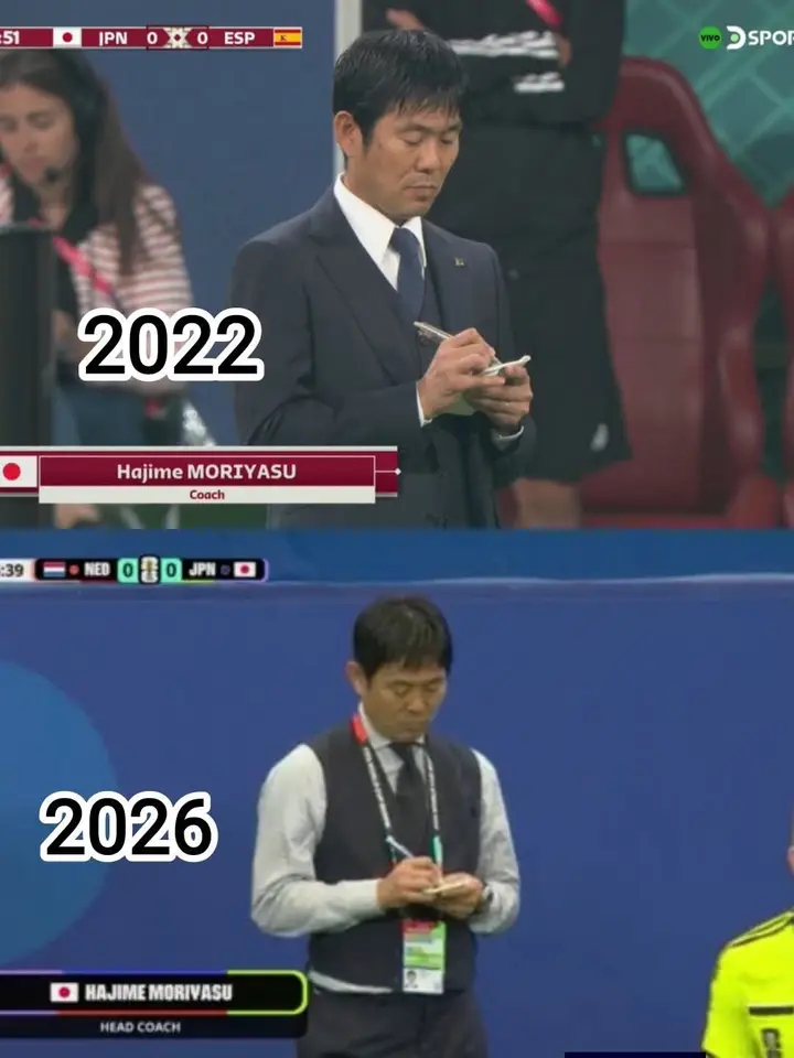 Japan Coach Hajime Moriyasu Recreates His 2022 World Cup Meme